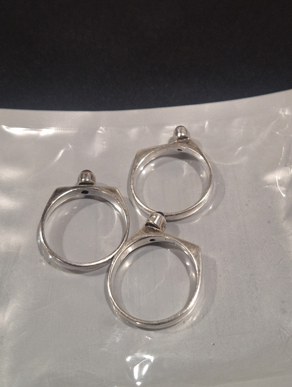3 Vintage Sterling Multi-Gemstone Stack Ring (Size 8.75) - Picture 7 of 10